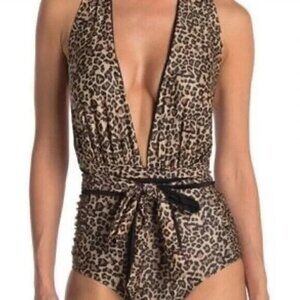 Nicole Miller One Piece Animal Print Swimsuit Size Small Wear It 6 Ways NWT $120